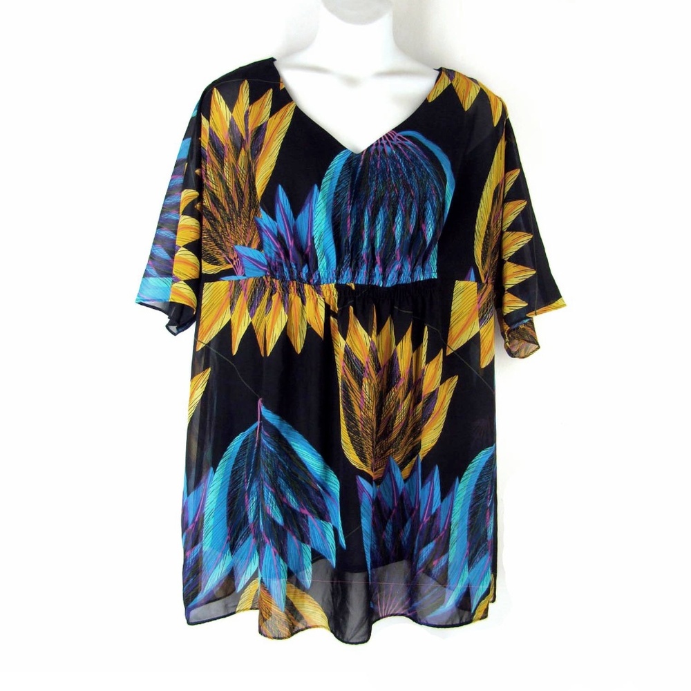 Lane Bryant Chiffon Empire Short Slv Tunic 22W 24W